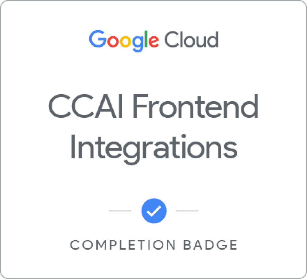 CCAI Frontend Integrations Certificate