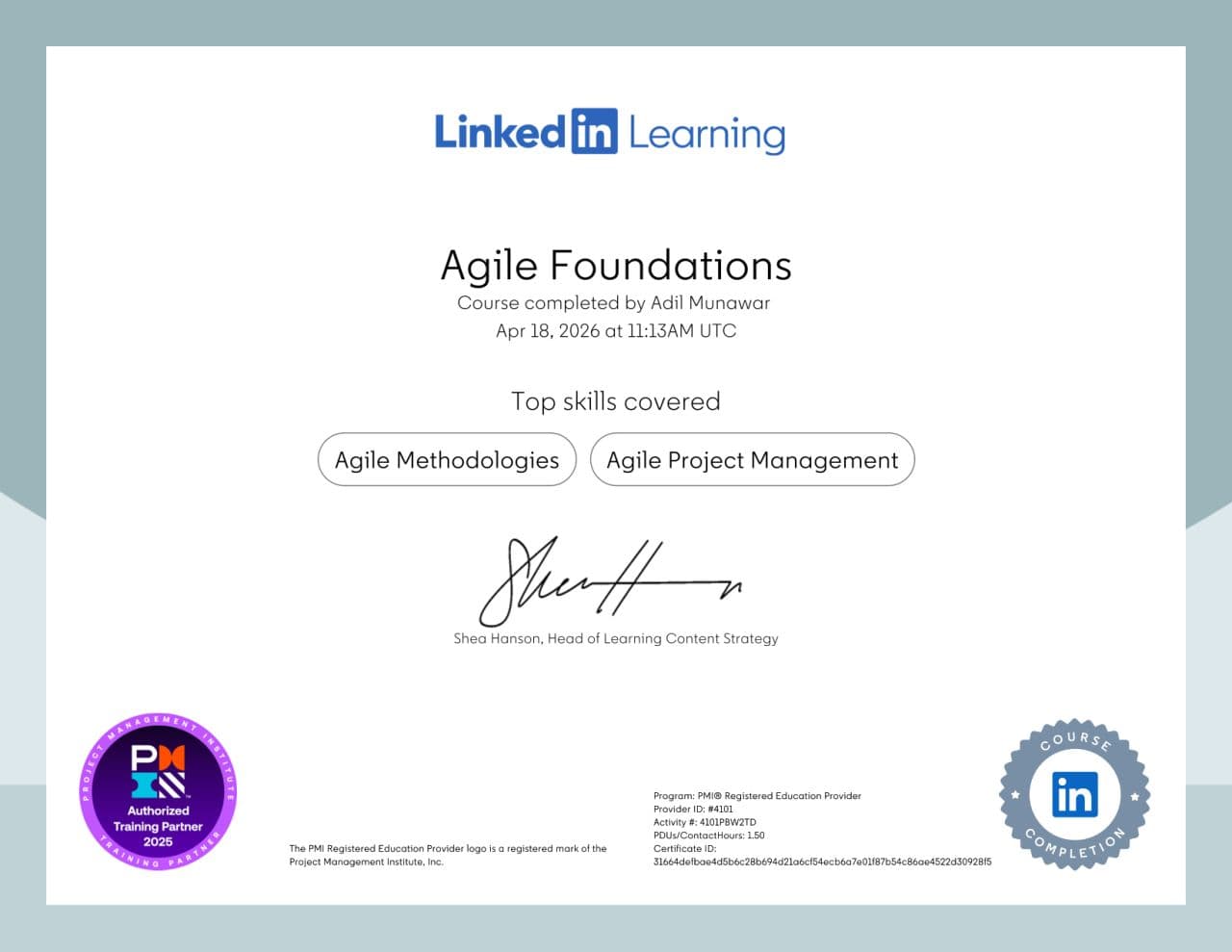 Agile Foundations Certificate